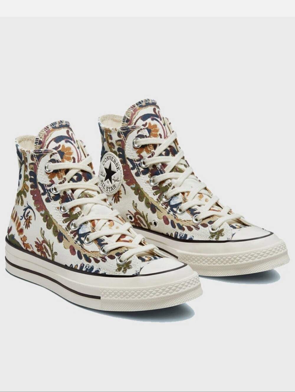 Converse Chuck 70 High Vintage Fall Floral Hi-Tops In Egret Size 8